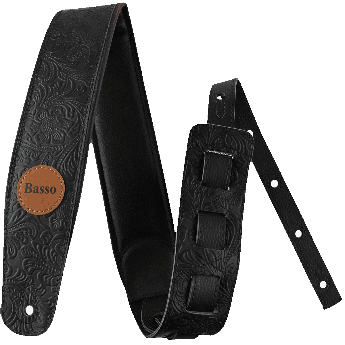 Correia Alça Violão Guitarra Contrabaixo Basso VT SL 52 Couro Preto